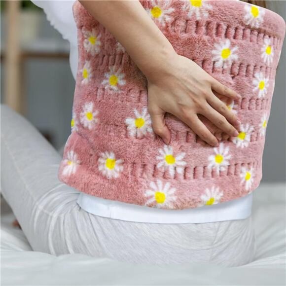 Flower heating pad for back pain relief electric soft plush 12 heat levels timer - Picture 5 of 8